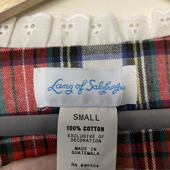 NWT LANZ OF SALZBURG Vintage Flannel Nightgown Red Plaid Cotton Size Small NOS - Picture 6 of 7